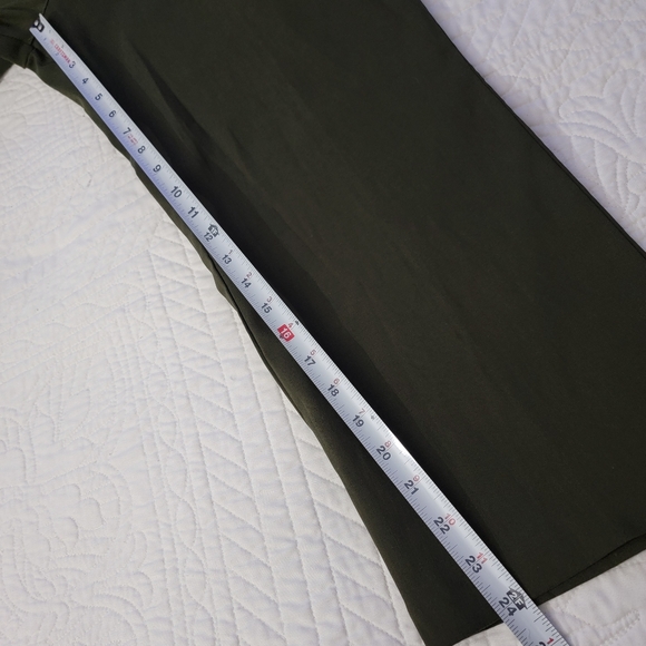 Womens High Rise Dark Olive Green Stretch Dressy Pants - Picture 8 of 11